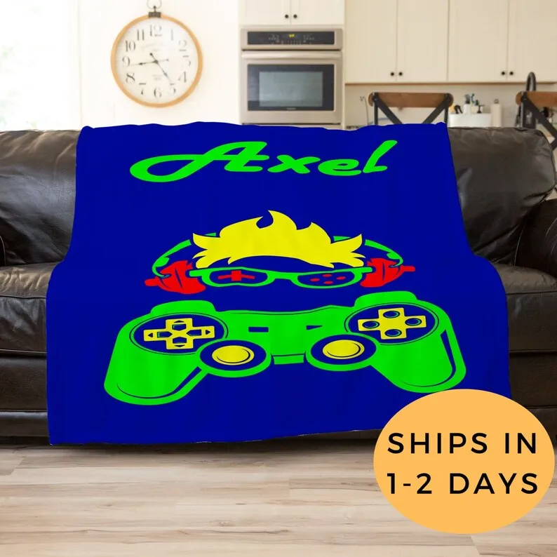 

Gamer Blanket, Personalized Blanket For Adults, Gamer Room Decor, Teenager Customized Blanket, Baby Blanket, 21st Birthday Gift