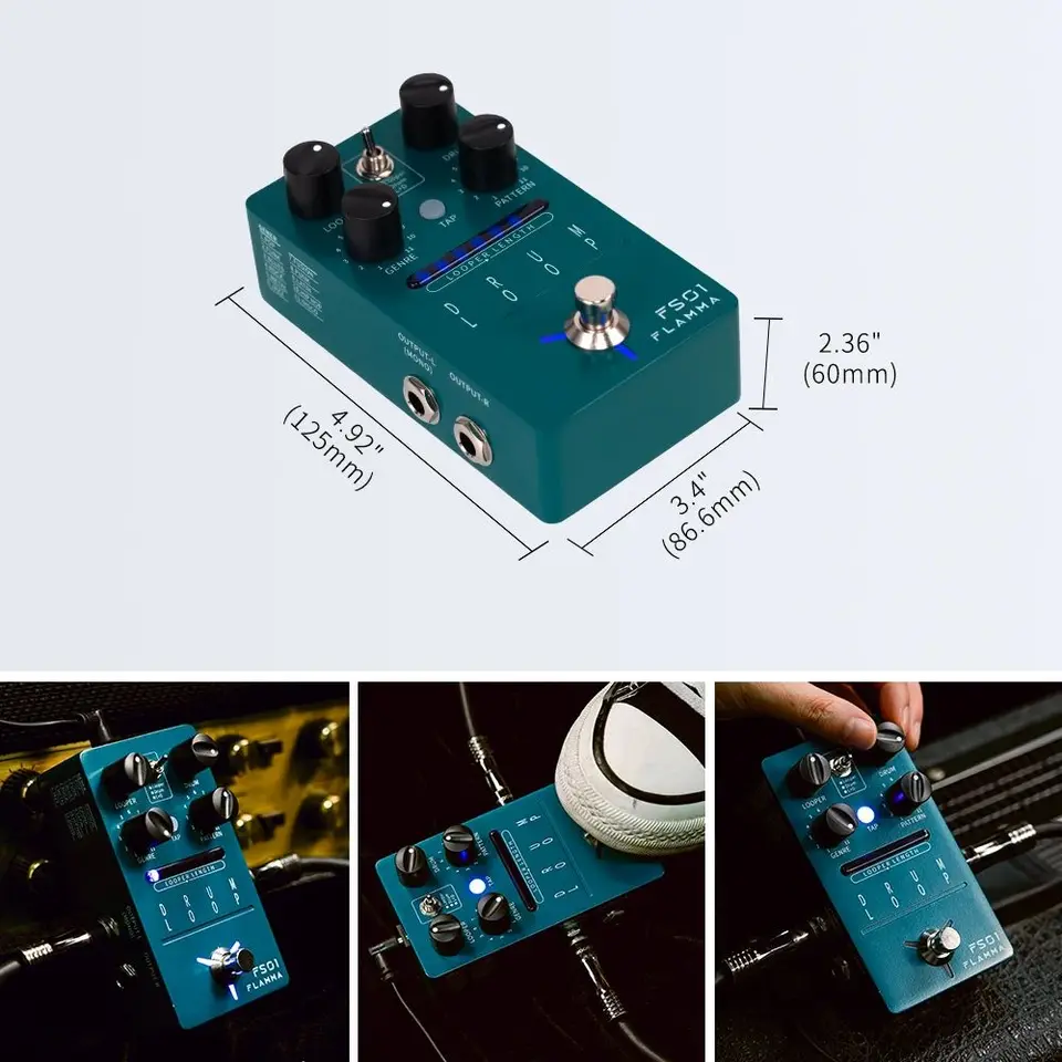 FLAMMA-FS01ドラムループマシン、11ペダルルーパー、エレキギター、20