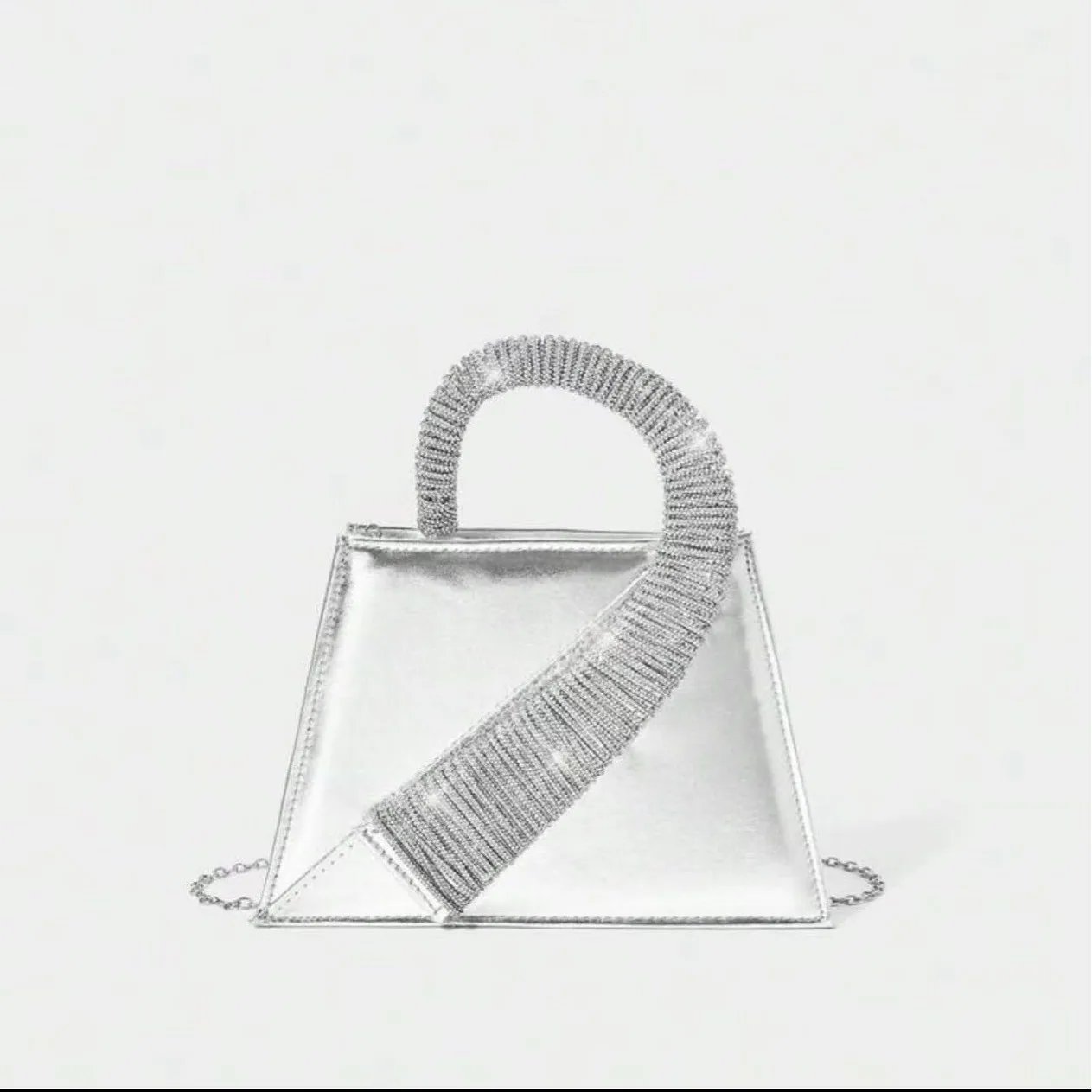 Women Fashion Handbag Luxury Satin Square Bag Wedding Party Clutch Purse Glitter Shiny Diamonds Handle Evening Bag Crossbody Bag