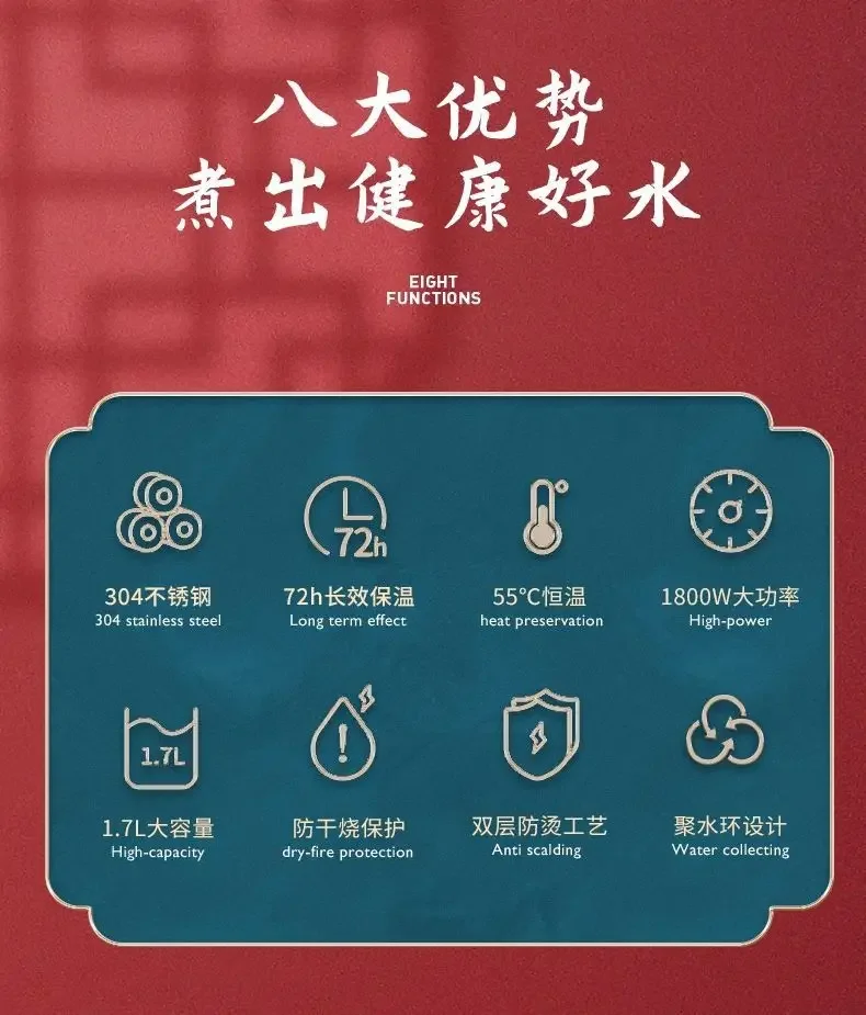 Description Picture 3 of item220V New Arrival Electric Water Kettle for Home with Insulation and Heating Function