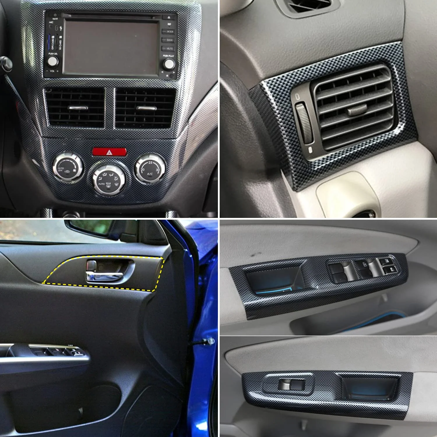 

Для Subaru WRX STi 2007-2011 черное внутреннее покрытие из углеродного волокна декоративная отделка ABS автомобильные аксессуары 12 шт. (не подходит для хэтчбека 2010 STI)