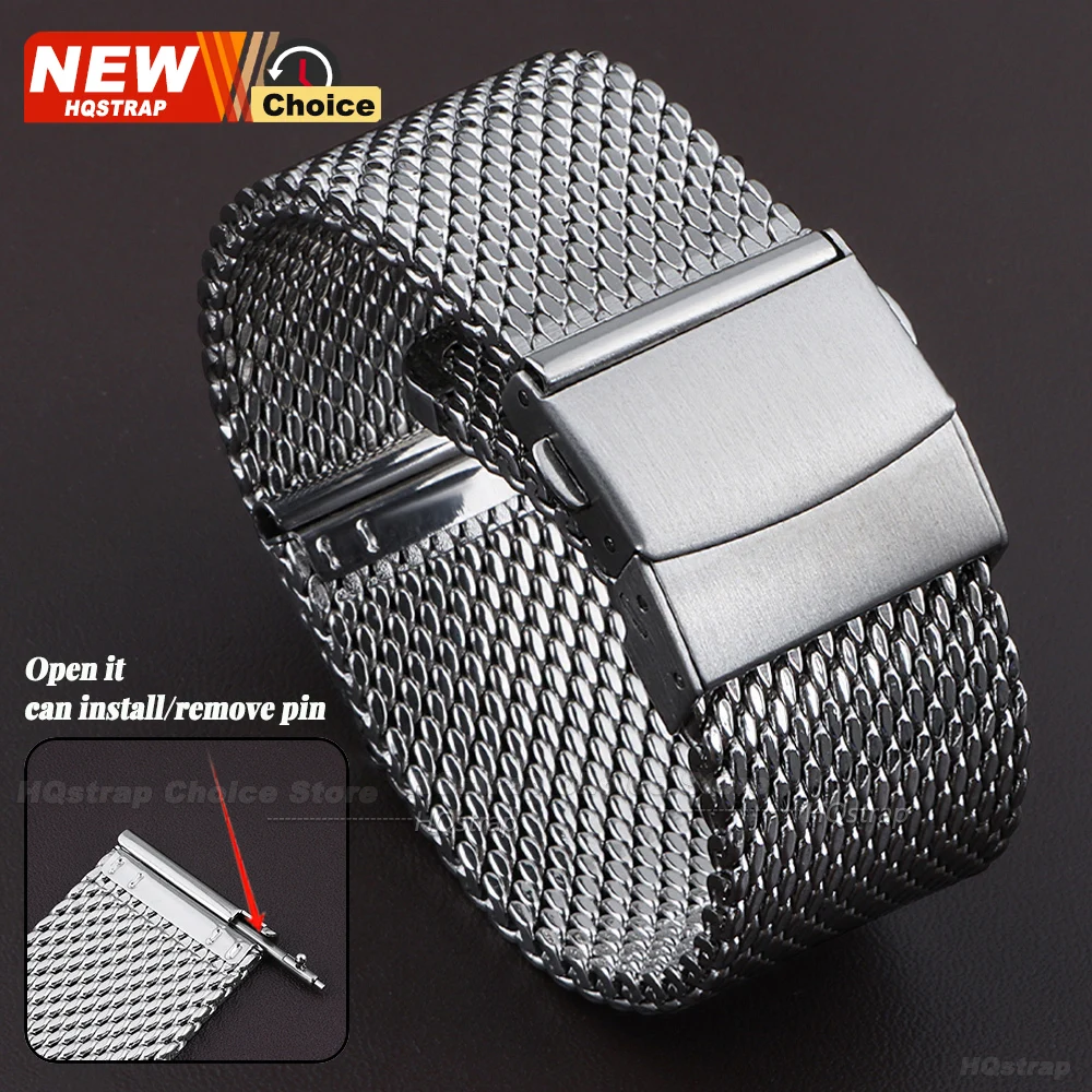 Elegant Milanese Mesh Stainless Steel Watch Band - 18mm, 20mm, 22mm