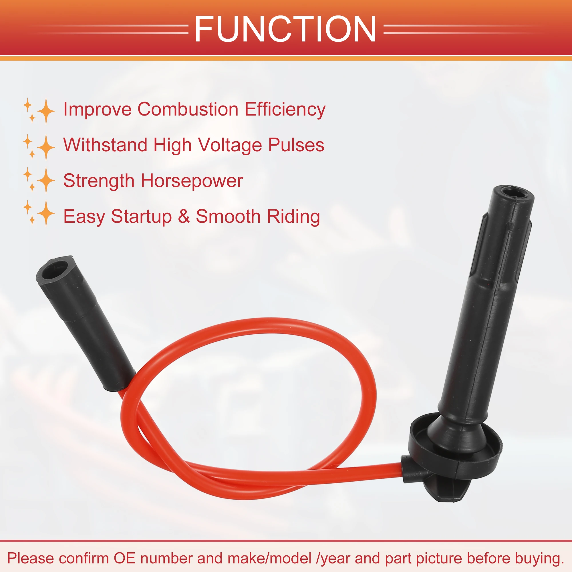 UXCELL 4pcs Spark Plug Wire Ignition Coil Cable No.SOA430Q119 for Subaru Impreza Legacy ignition cable set