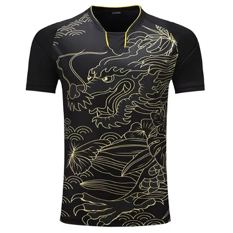 Quick Drying Chinese Dragon Table Tennis Clothes Men Women Children Shirt T-shirt Badminton Uniforms Boys Ping Pong suits