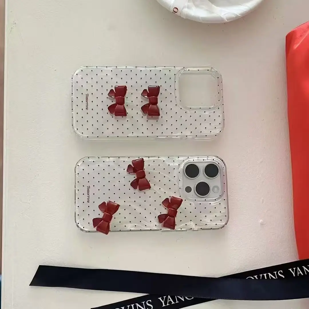 Elegant 3D Bowknot Bling Dot Phone Case