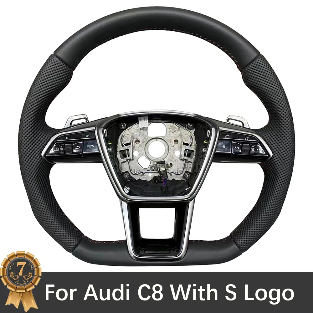 

For Audi C8 Punched Steering Wheel With Button With S Logo Accessories Attachments