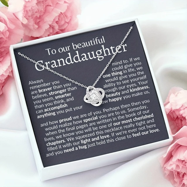 Amazon.com: GLAVICY To Our Granddaughter Necklace, Granddaughter Necklace  From Grandparents, Granddaughter Gifts From Grandma And Grandpa, Graduation  Gift, Surprise Christmas, Happy Birthday Message Card #6: Clothing, Shoes &  Jewelry