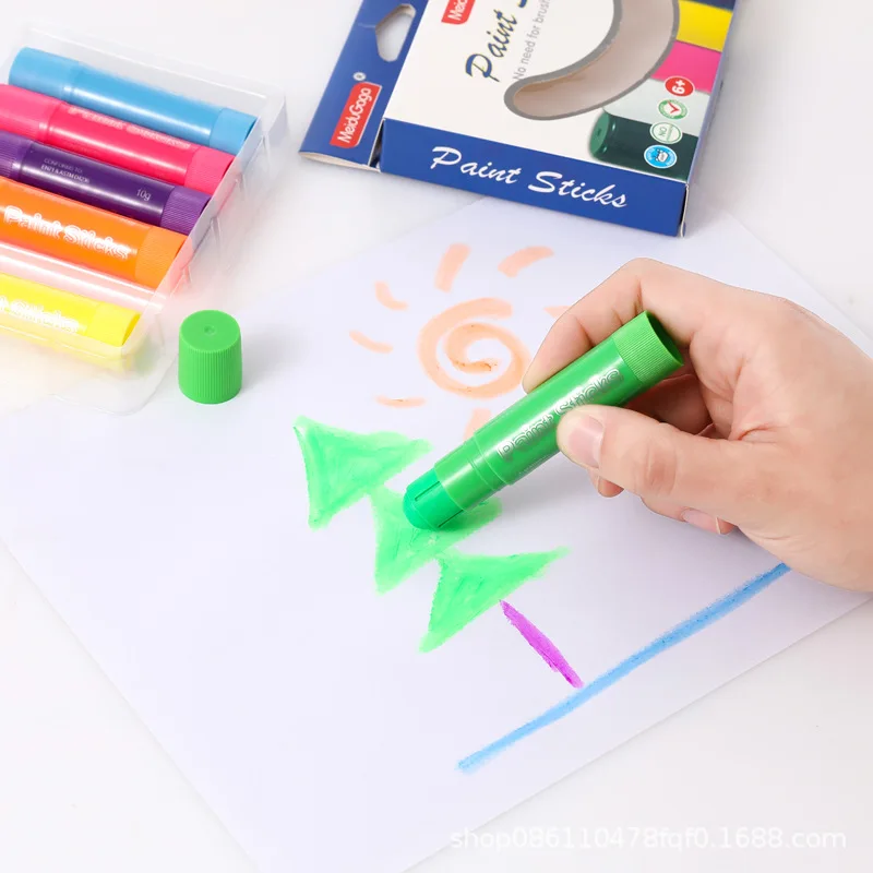 Fluorescent 6-color Quick-drying Crayon Flash Stick