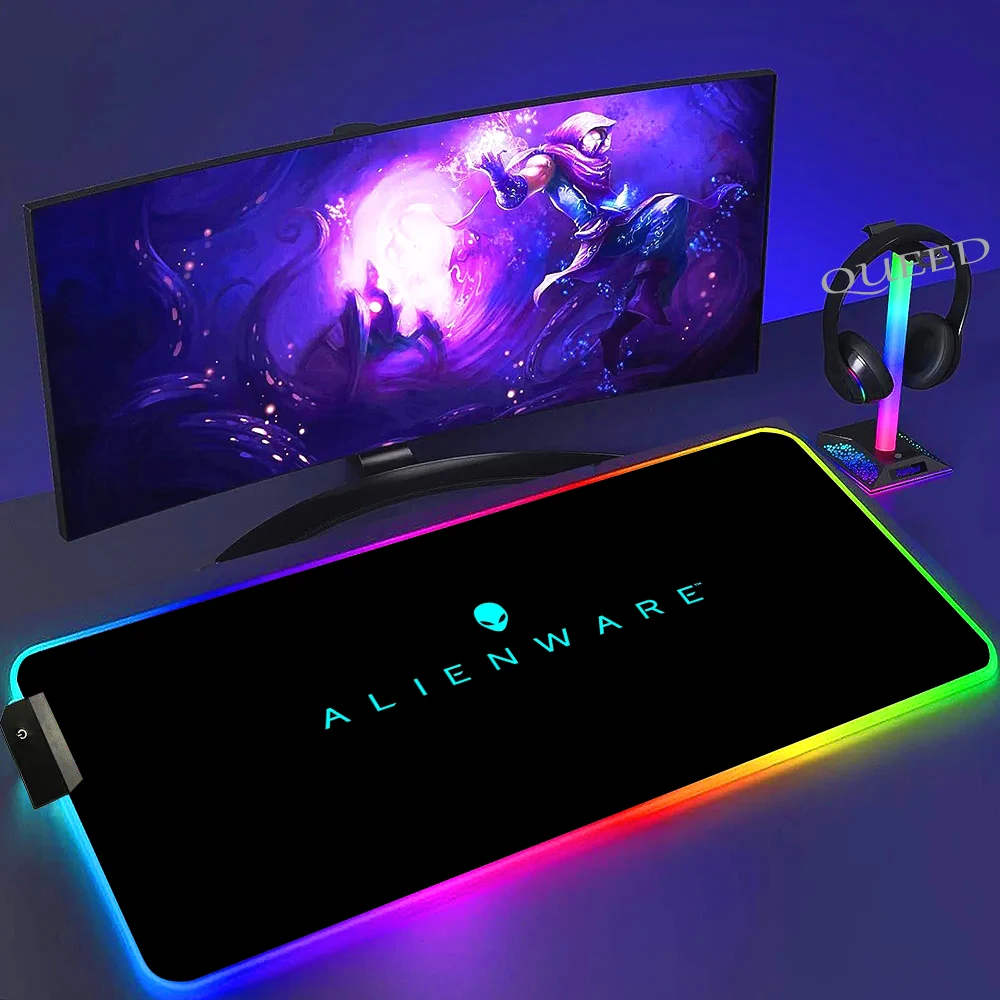 Luminescence RGB Black Large Gaming Mouse Pad - Colorful Desk Mat