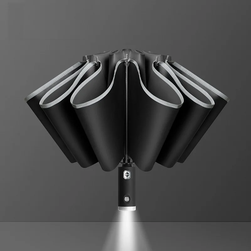 Xiaomi Auto Open Close Light-emitting LED Reverse Ten-bones Three-folding Automatic Umbrella folding umbrella automatic umbrella reverse folding umbrella