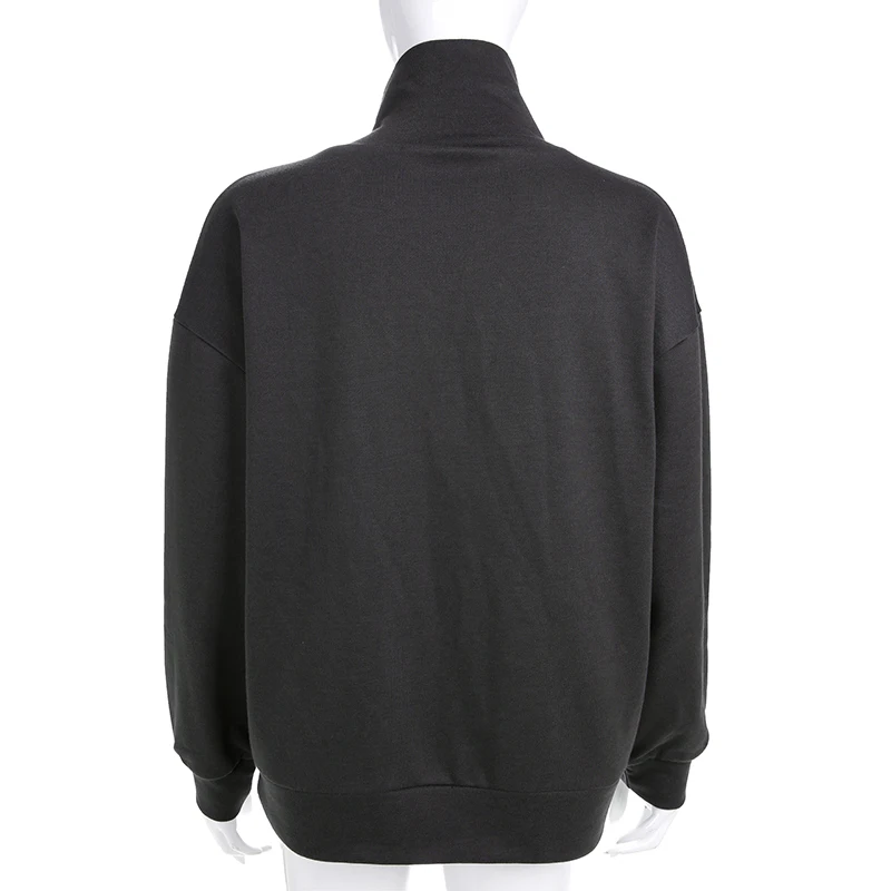 Long Sleeve Women Vintage Turtleneck Hoodies Solid Sexy Long Pullovers Casual Cotton Loose Sweatshirts High Street 2024 New