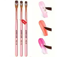 3Pcs Acrylic Nail Brush Set #8/10/14 Professional Acrylic Powder Extension Nail Brushes Nail Art 3D Carving Manicure Salon Tools 2
