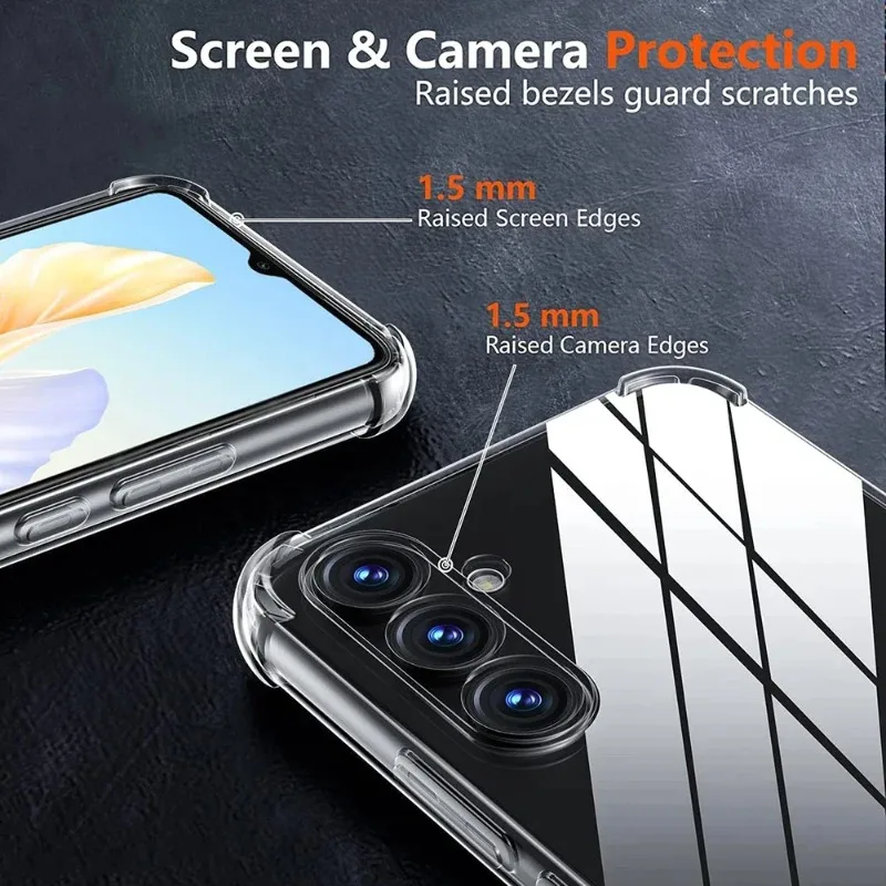 Enhanced Transparent Shockproof Acrylic Phone Case with Clear Back