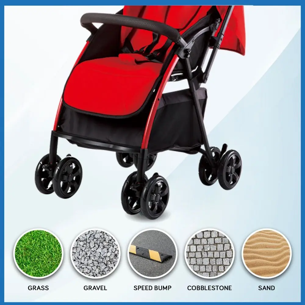 Rubber Stroller Wheel Tyre Silent Bearings Durable Baby Accessory