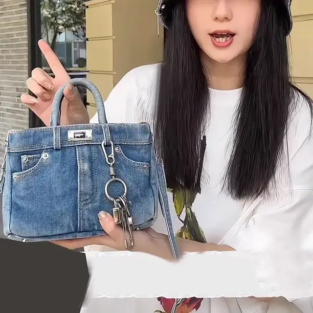 Women Bag 2024 New Denim Fashion Simple Shoulder Bag Purses and Handbags Girls 1