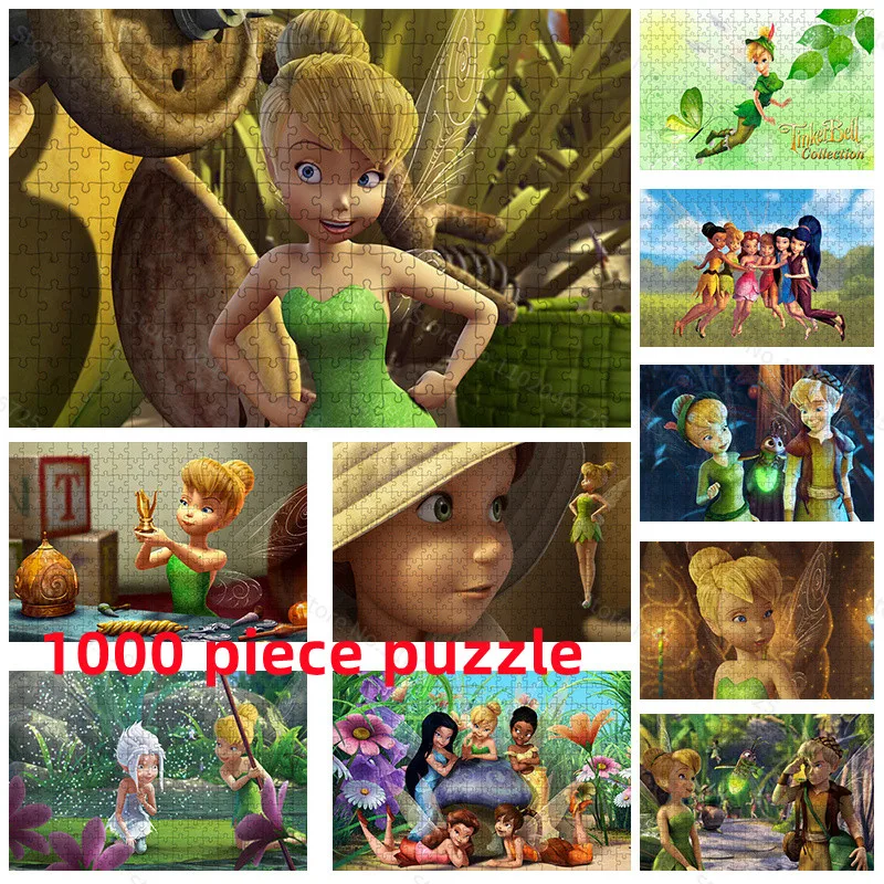 TinkerbellDisneyPuzzleToys1000PiecesHDPrintingCartoonCreative