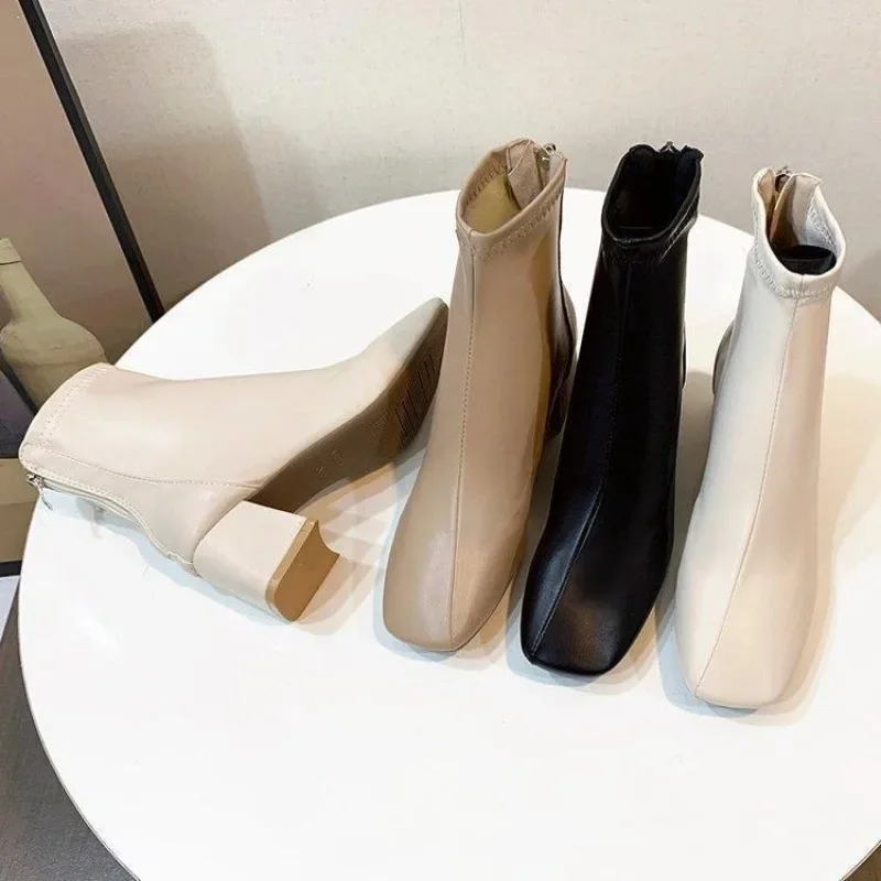 Women's Boots Woman Trend Spring Autumn New Women High-heeled Boots Fashion Versatile Short Boot High Heel Shoes for Women