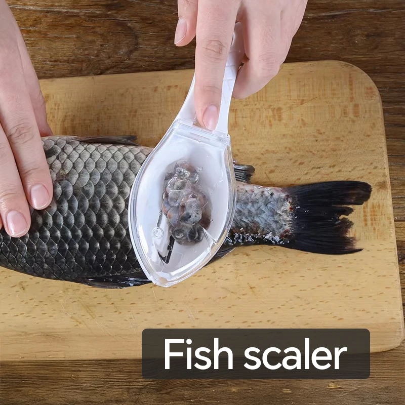 Fish Scales Graters Scraper Fish Cleaning Tool Scraping Scales Device with Cover Home Kitchen Cooking Fishing Tool Pesca Tackle fish scales scraper fish scale cleaner fish scale scraper