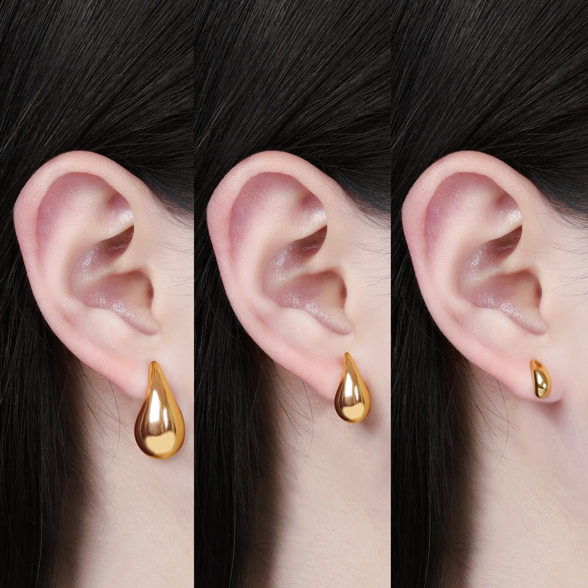 Water Drop Earrings For Women 10-27mm 316L Stainless Steel drop earrings