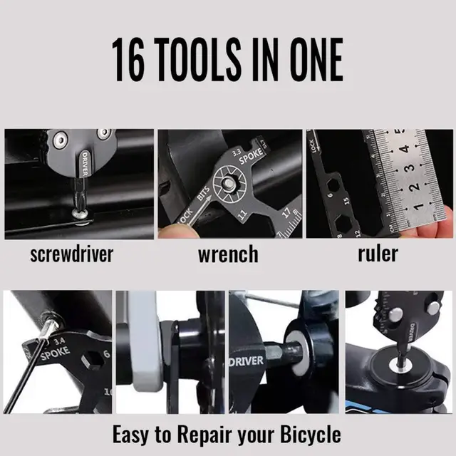 16 in 1 Portable Stainless Steel Screwdriver Wrench Ruler 5