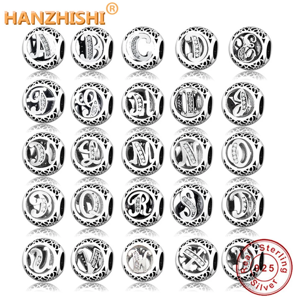 2022 Dropshipping DIY Fit Original pan Charms Bracelet Alphabet Letter Charm 925 Sterling Silver Letter Bead Jewelry Making jewelry accessories