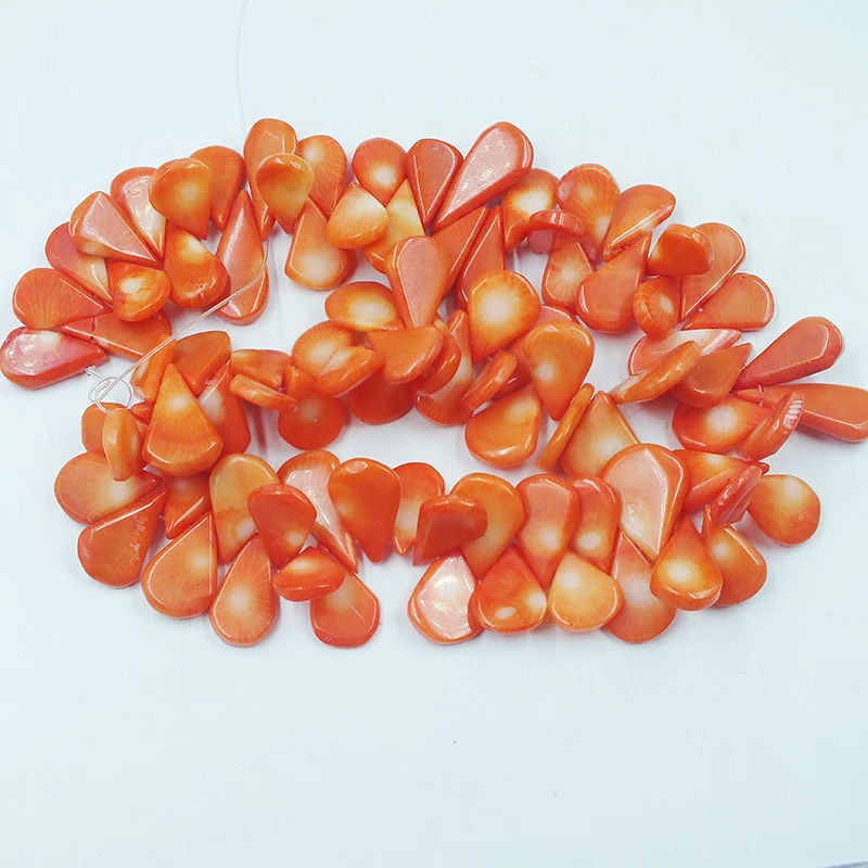 

1 strand 10-12MM hand polished high-quality melon seed shaped natural orange coral loose beads. 15”