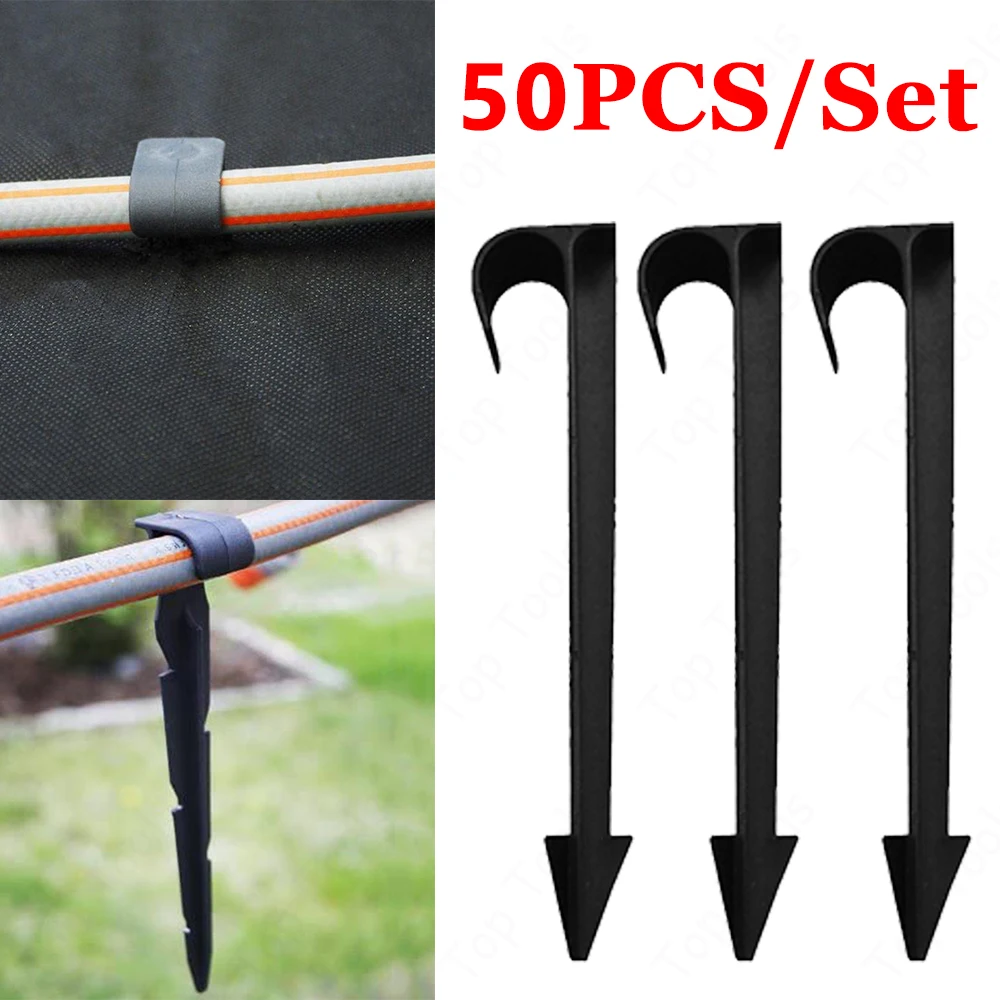 Hose Plug 50PCS 16mm Fixed Stakes for PE Irrigation Tubing Sprinkler Holder Support Camping Plastic Tent Hook Stake for Garden