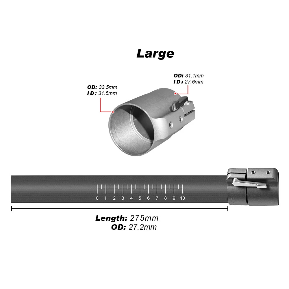 ZJ Plastic And Aluminum Clamp Adjuster Ferrule Inner Carbon Tube Length Locking Adjustor for Kayak Paddle