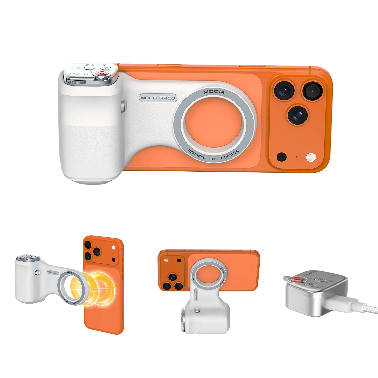 Magnetic Camera Grip For Iphone With Detachable Remote Shutter_voghion.com