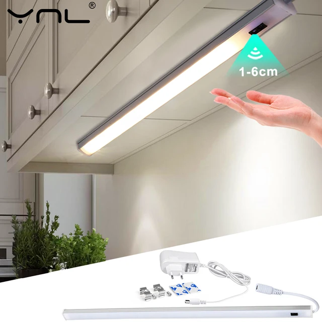 LED ภายใต้ตู้ครัวไฟในร่มตู้เสื้อผ้าห้องนอนตู้เสื้อผ้า Night Light Motion Sensor สมาร์ทโคมไฟ DC 12V 30 /40/50 ซม.โคมไฟ 1