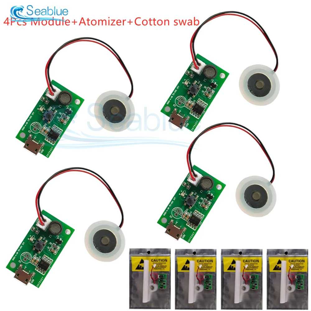 4 Stück USB Luftbefeuchter Module - Ultraschall Nebelgenerator Für DIY Projekte