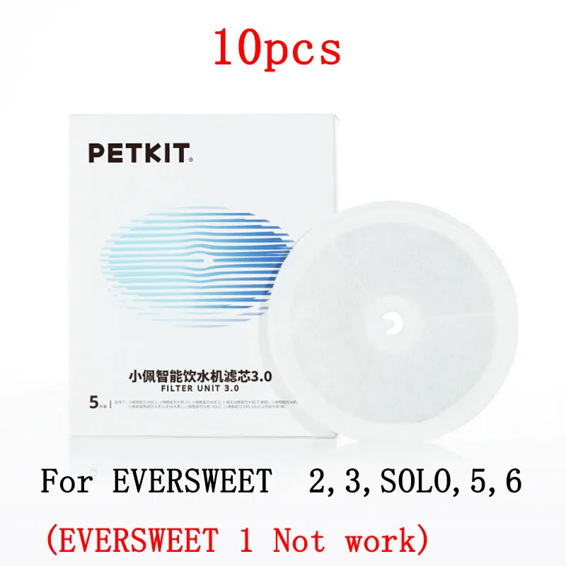 Unidades de filtro de repuesto PETKIT para fuente de agua EVERSWEET 2/EVERSWEET 3 Kit de limpieza de filtros de 5/10 piezas Filtración de impurezas para mascotas