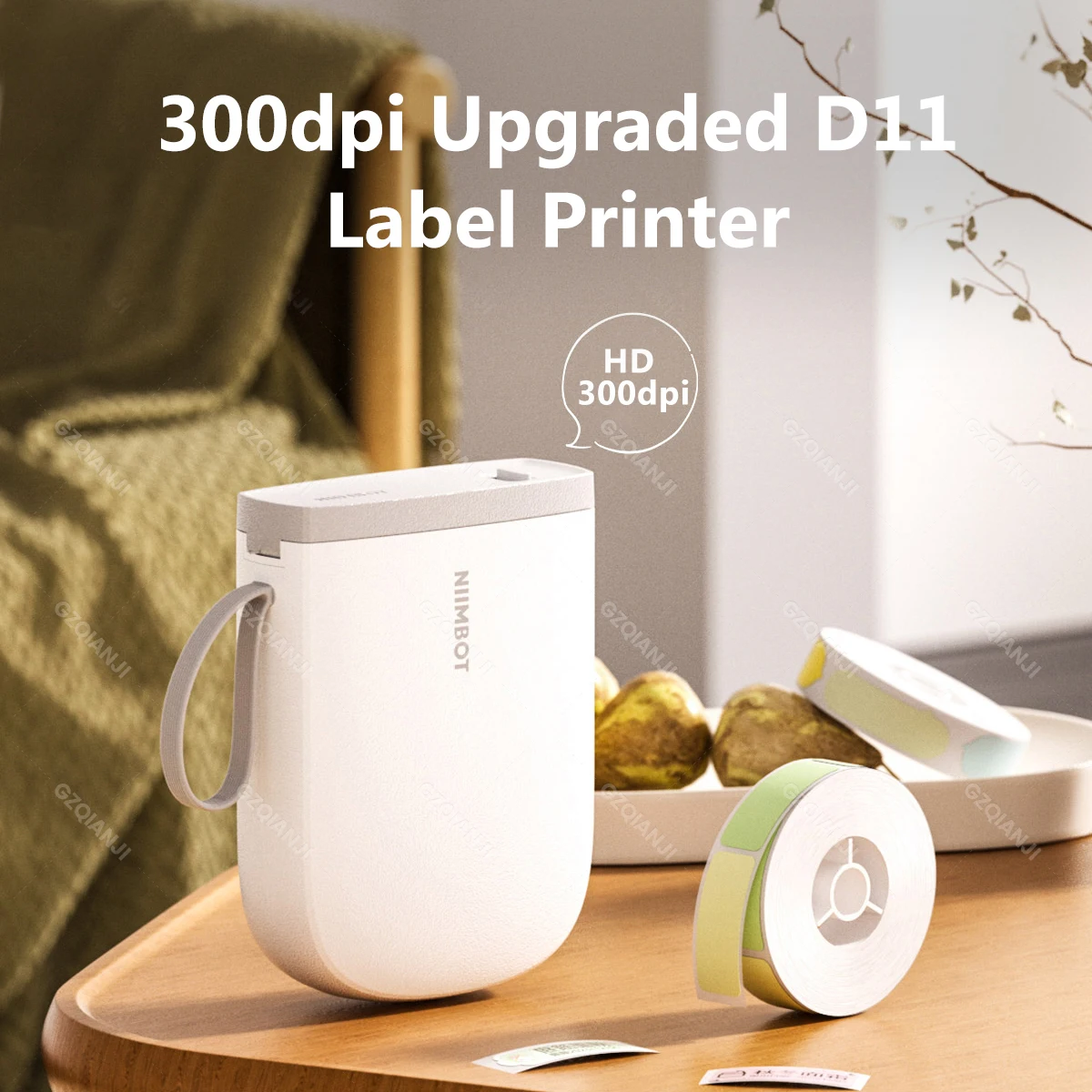300dpi Niimbot D11H Thermal Printer Wireless Pocket Adhesive Labeller D110M Upgraded Mini Sticker Maker & Thermal Cable Sticker