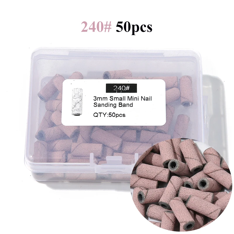3mm Brown Mini Sanding Bands without Stainless Steel Mandrel Manicure Cuticle Clean Tools Electric Nail Drill Bits Accessories 5