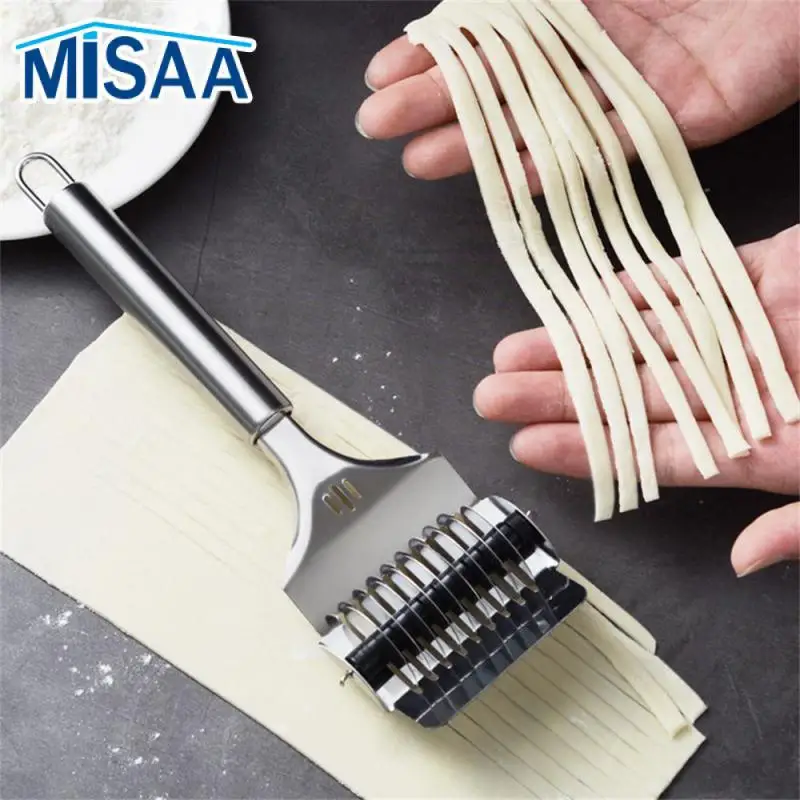 Manual Noodle Cutter Stainless Steel Rolling Spaghetti Maker Pressing Pasta Machine Kitchen Knife Cooking Accessories Tools 1PCS