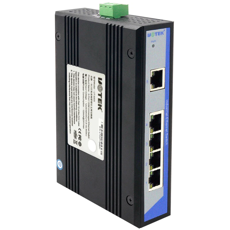 

UOTEK промышленный класс 100M 5 портов неуправляемый коммутатор Ethernet DIN-рейка без памяти