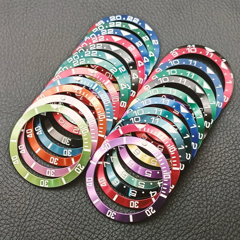 Mod 38Mm Alluminio Sub Sloped Lunetta Inserto Anello Diametro Interno 30.5Mm Adatto A Parti Di Riparazione Di Ricambio Per Orologi Meccanici Da Uomo