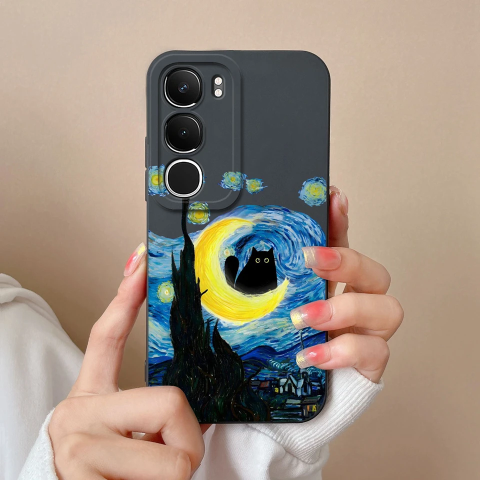 Cartoon Panda Flower Anti-Fingerprint Minimalist Phone Case Protector