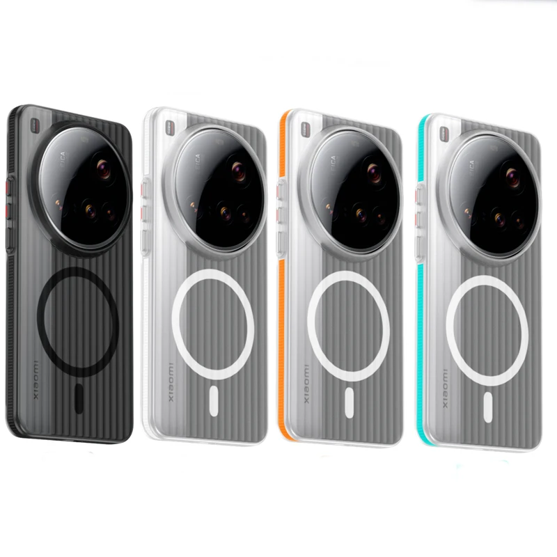 ELVEV Magnetic Ultra-Thin Anti-Fingerprint Hard PC Clear Corrugated Back Case