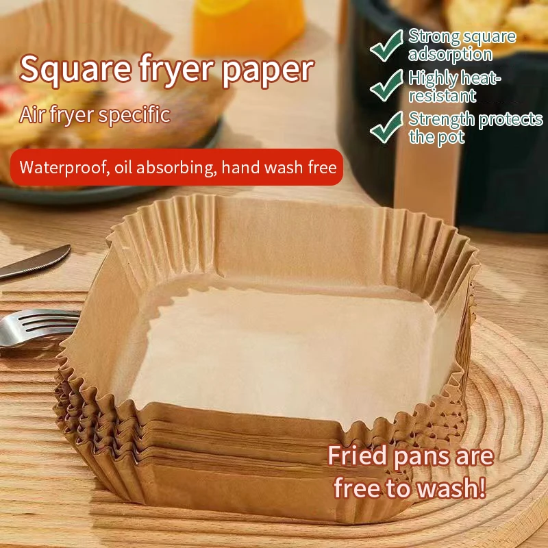 Disposable Air Fryer Paper Non-Stick Kitchen Baking Airfryer Mat Oilproof Micro-wave Barbecue Pad Baking Paper Liner Accessories air fryer liners disposable air fryer liners air fryer accessories parchment baking paper