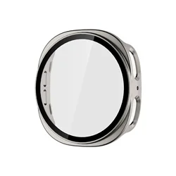 Enhanced Glass Screen Protector and Protective Bumper for Galaxy Watch 8 40mm (Titanium color)