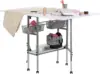 Sew Ready Hobby and Cutting Table - 58.75" W x 36.5" D White Arts and Crafts Table with 2 Mesh Storage Drawers 2
