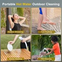 Chauffe-eau portable sans réservoir au propane 40900 BTU, rechargeable avec batterie 4500 mAh et pompe pour camping-car et douches de camping 6