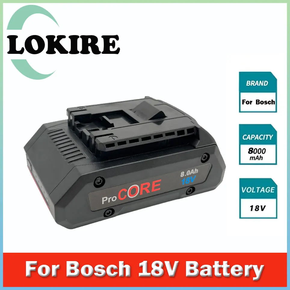

For Bosch 18V 8.0AH ProCORE Replacement Battery for Bosch Professional System Cordless Tools BAT609 BAT618 GBA18V80 21700 Cell