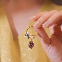 Foydjew Elegant Enamel Color Chipmunk Raspberry Earrings For Women Retro Fashion Drop Earring Cocktail Party Dress Accessories - Image 3