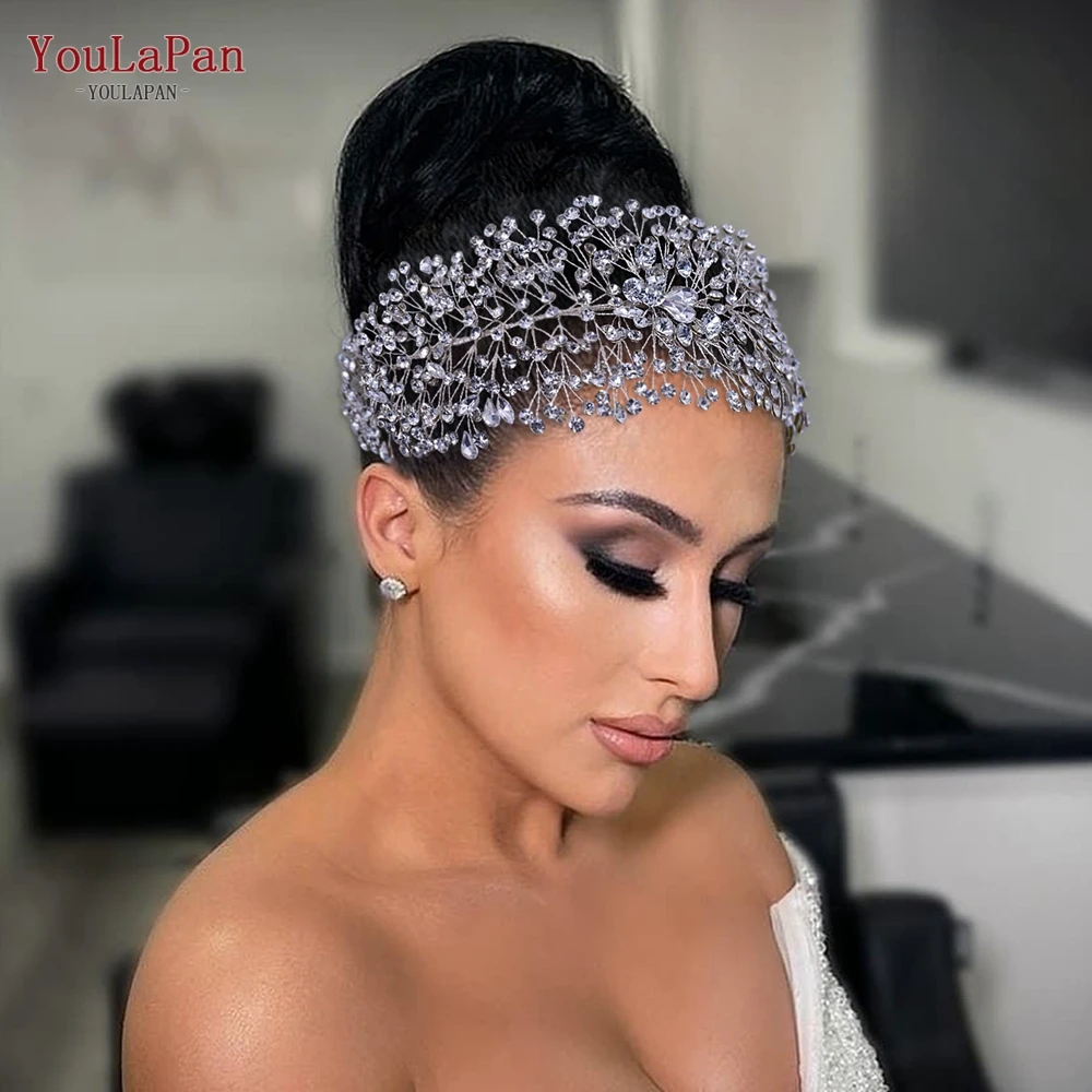 YouLaPan HP415 Rhinestone Bridal Headband Woman Tiara and Crown Wedding Hair Accessories Bride Headdress Banquet Headwear Party
