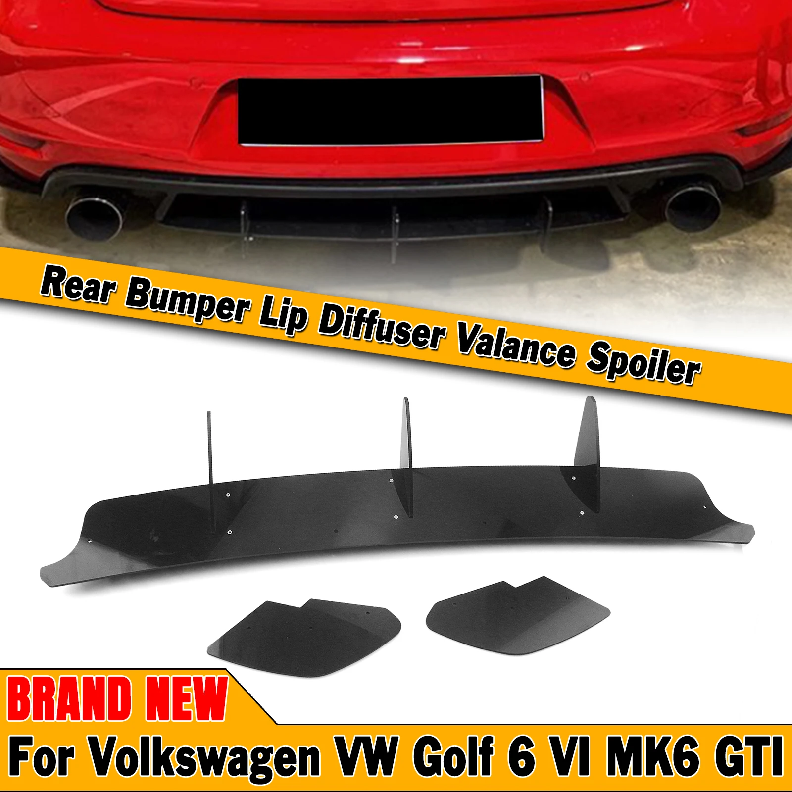 Auto Paraurti Posteriore Diffusore Labbro Staffa Splitter Spoiler Guard Scarico Trim Per Volkswagen Vw Golf 6 Vi Mk6 Gti 2010-2014