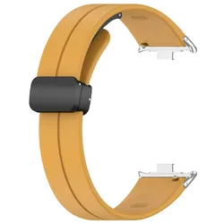 Silicone Magnetic Strap Loop Bracelet for Smartwatch Wristbands (Yellow)