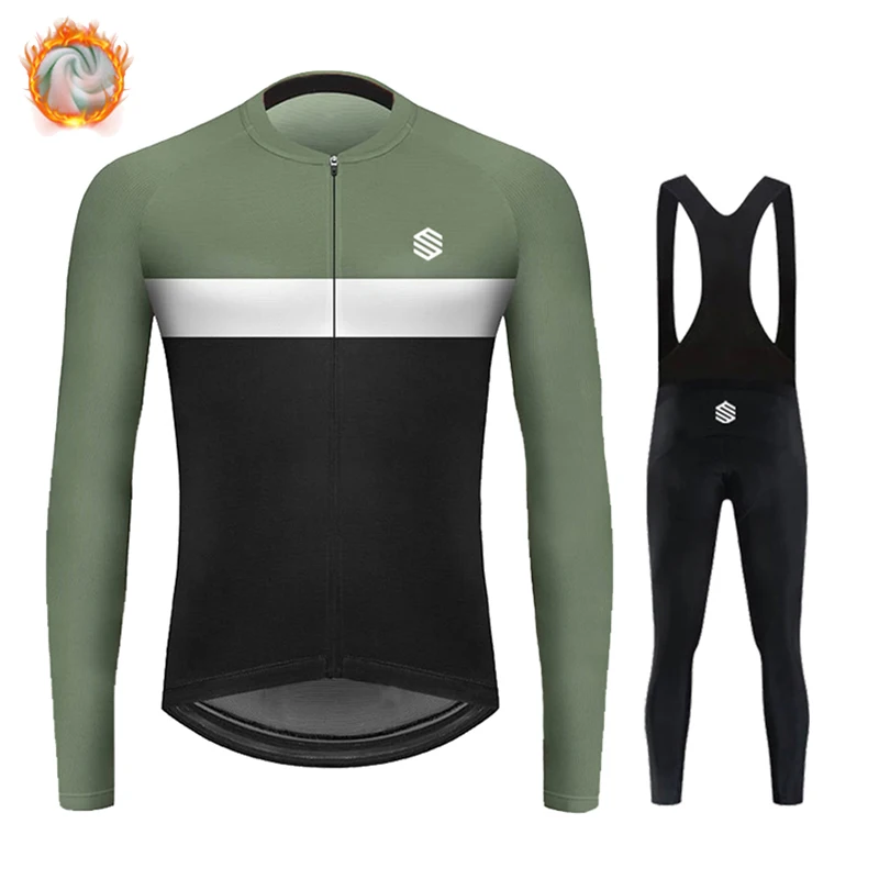 

SirokoTech PRO Winter New Cycling Suit Set Long-sleeved Cycling Suit + Overalls Cycling Suit Gradient Outdoor Road Bike