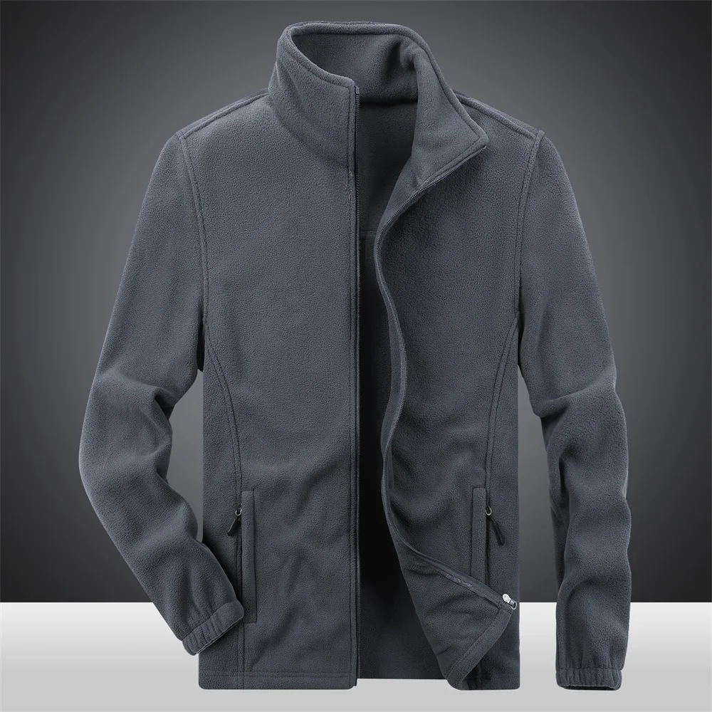Men's winter outdoor warm breathable soft coral 100% Polyester Lining Thick fleece jacket
